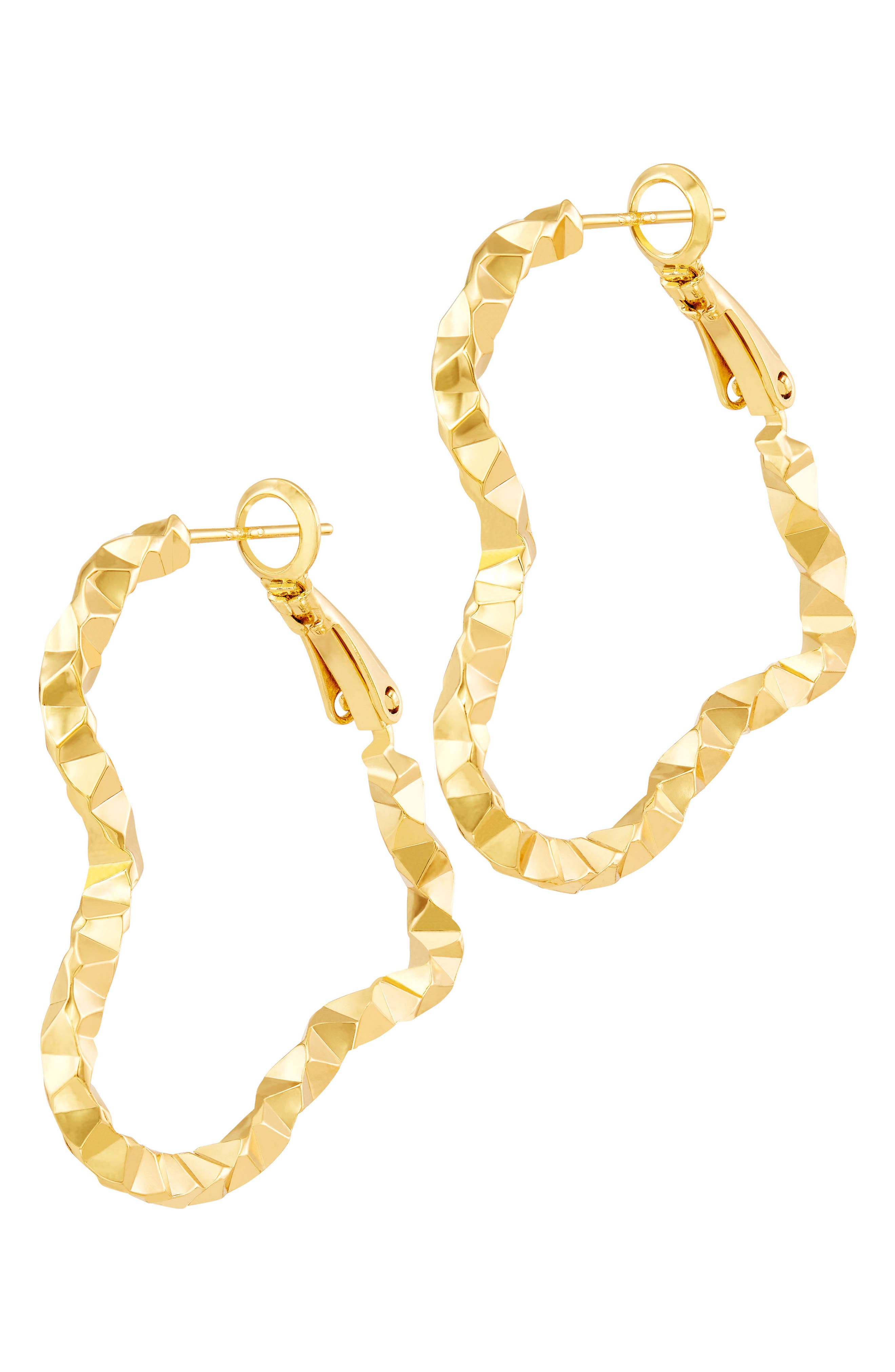 Twisted Heart Hoop Earrings