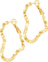 SAVVY CIE JEWELS Twisted Heart Hoop Earrings