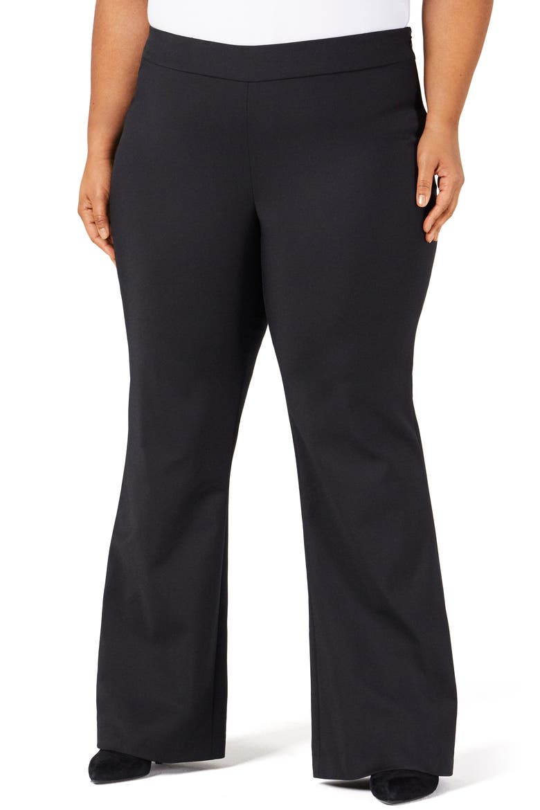 Sateen Flare Pants, Main, color, BLACK