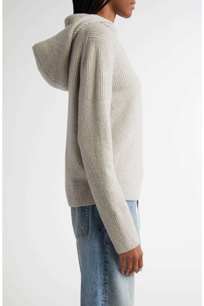 Greta Cashmere Blend Sweater Hoodie, Alternate, color, LIGHT GREY MELANGE