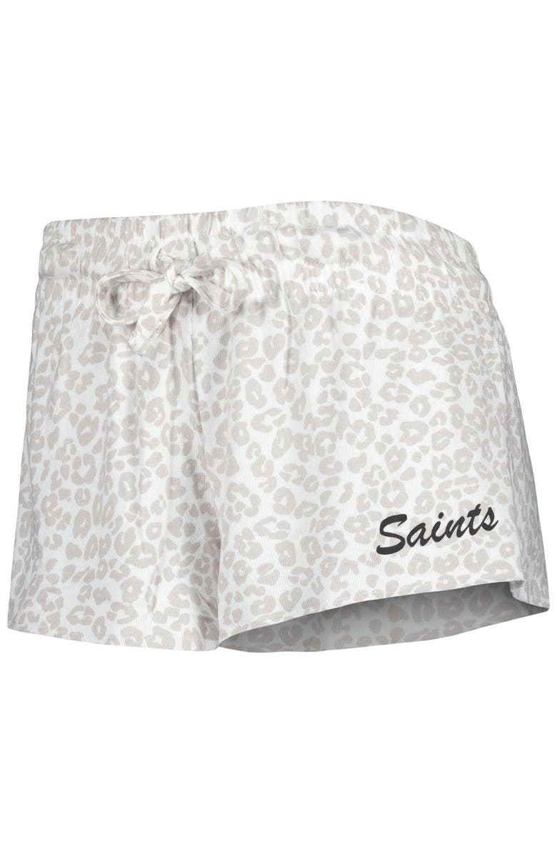CONCEPTS SPORT Women's Concepts Sport White/Cream New Orleans Saints Montana Knit T-Shirt & Shorts Sleep Set, Alternate, color, White