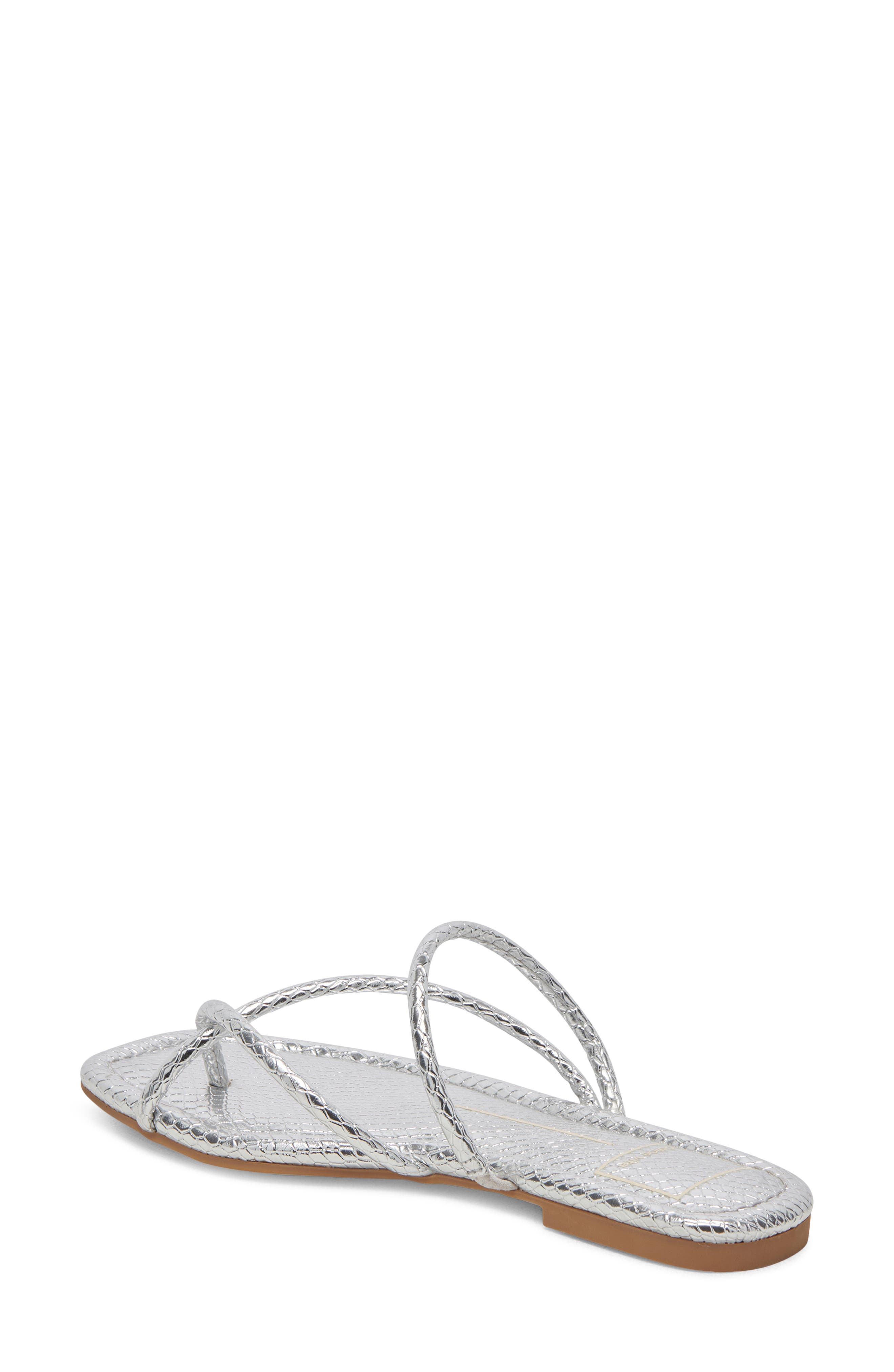 Dolce Vita Leanna Slide Sandal, Alternate, color, Silver Embossed Leat