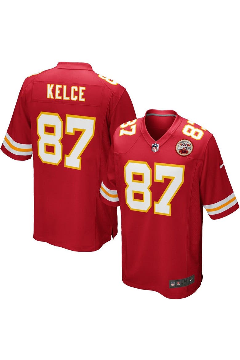 Youth Nike Travis Kelce Red Kansas City Chiefs Team Color Game Jersey, Main, color, RED