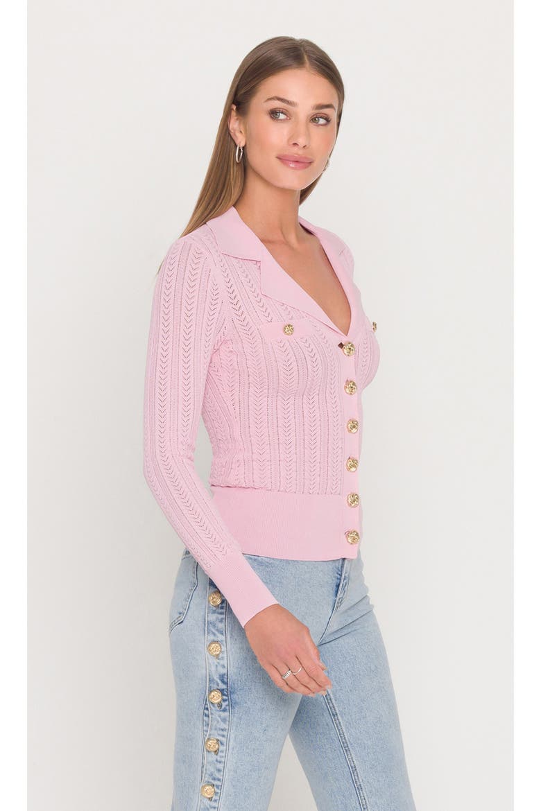 Charlotte Pointelle Rib Cardigan, Alternate, color, Soft Rose