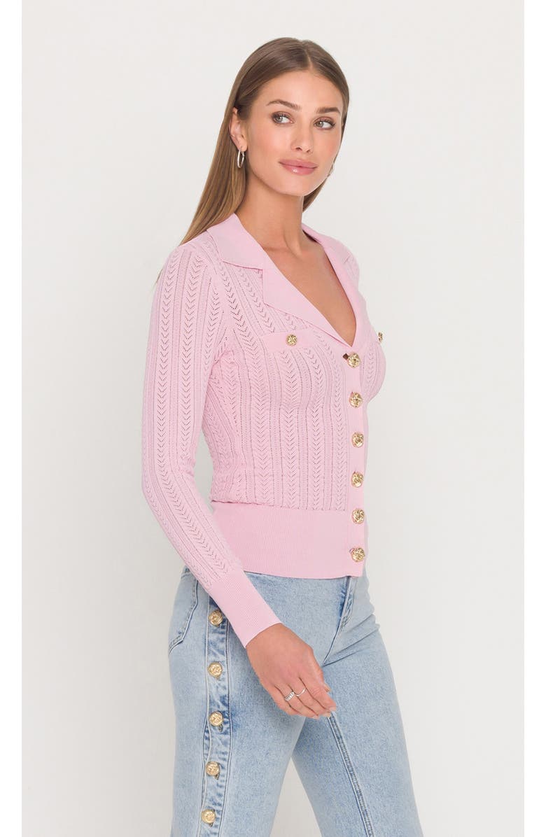 Generation Love Charlotte Pointelle Rib Cardigan, Alternate, color, Soft Rose