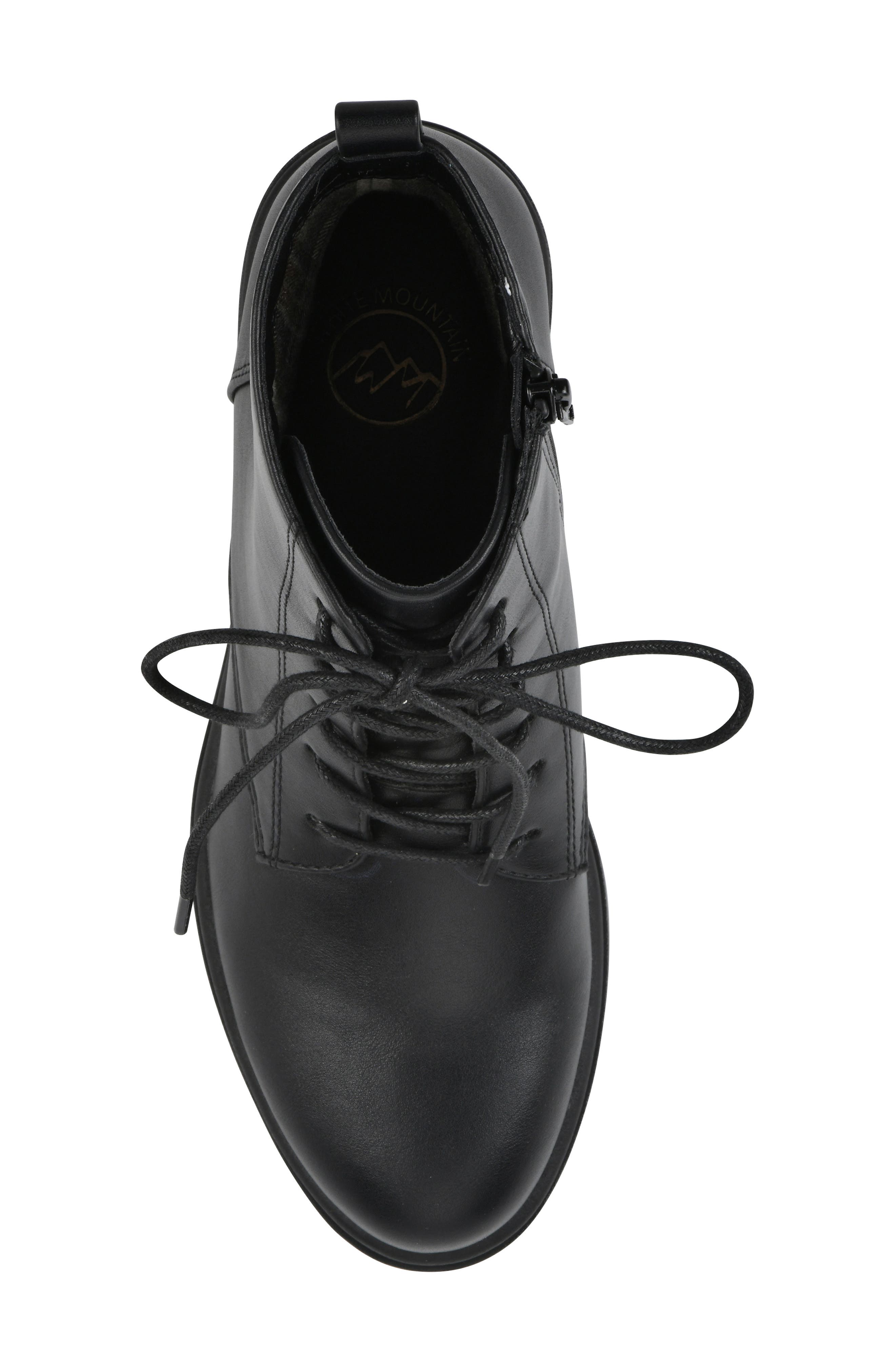 White Mountain Footwear Tappy Lug Sole Boot, Alternate, color, Black Smooth