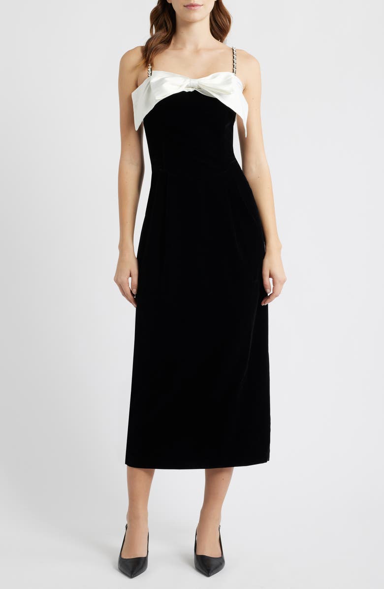 Sister Jane Kelly Velvet Maxi Dress, Main, color, Black