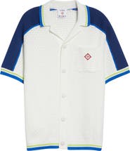 Casablanca Mixed Stitch Sweater Camp Shirt