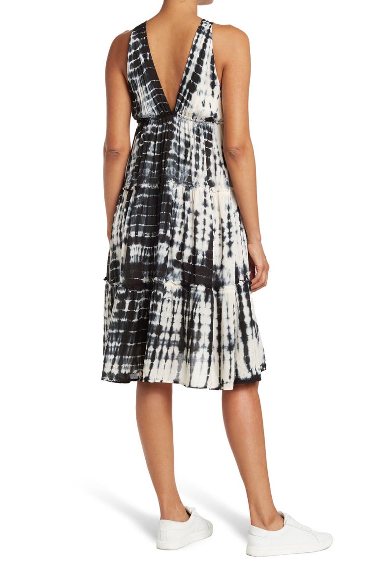 Tiered Midi Dress, Alternate, color, BLACK