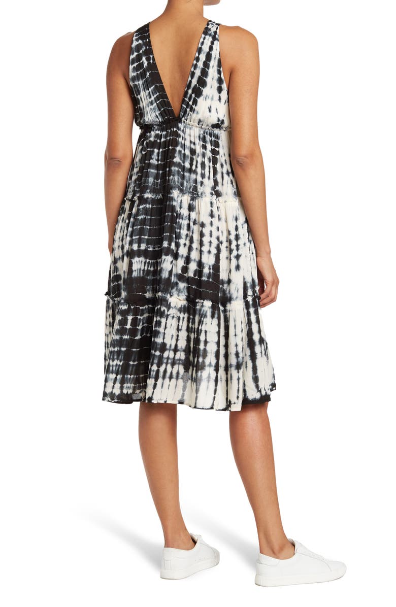 BOHO ME Tiered Midi Dress, Alternate, color, Black