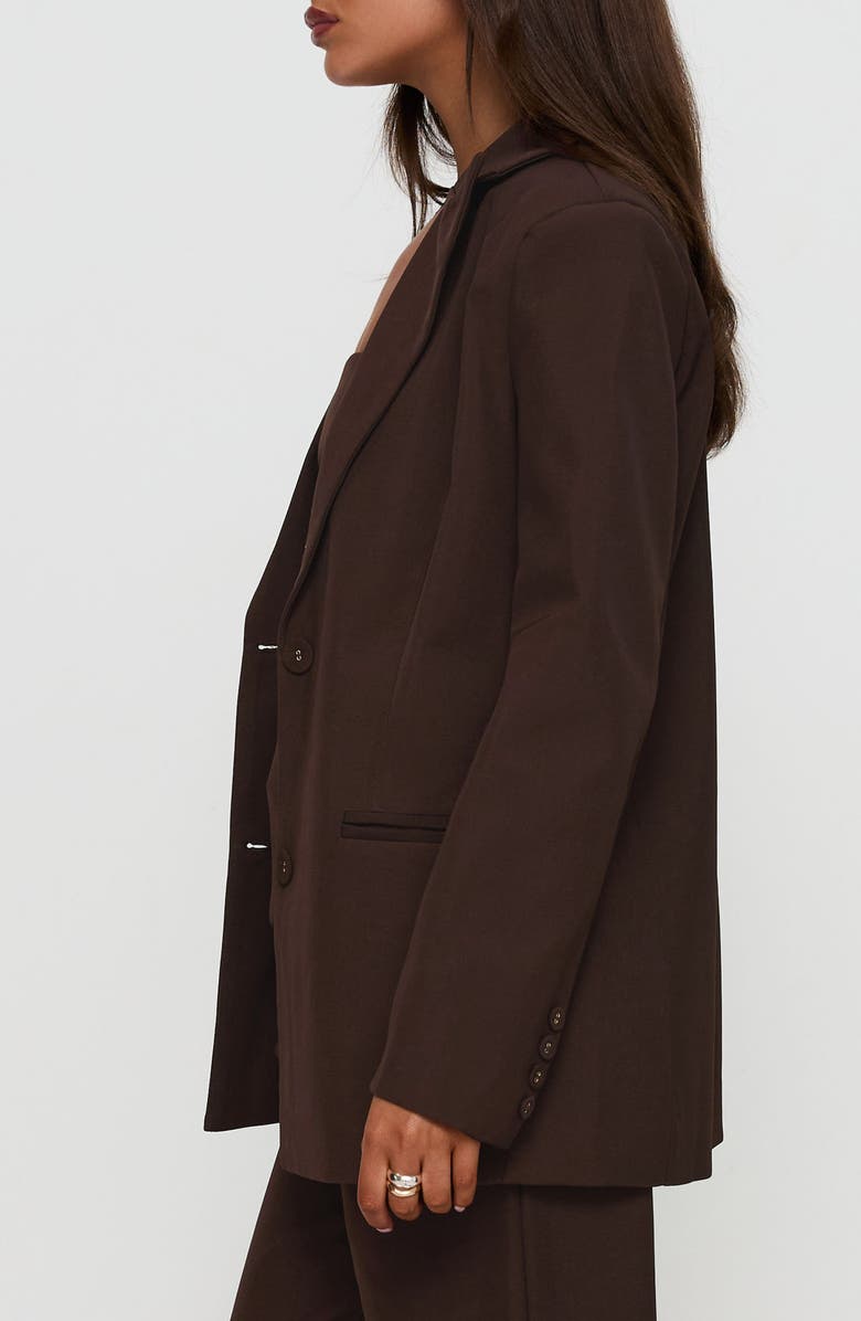 Princess Polly Crowd Pleaser Oversize Blazer, Alternate, color, Chocolate
