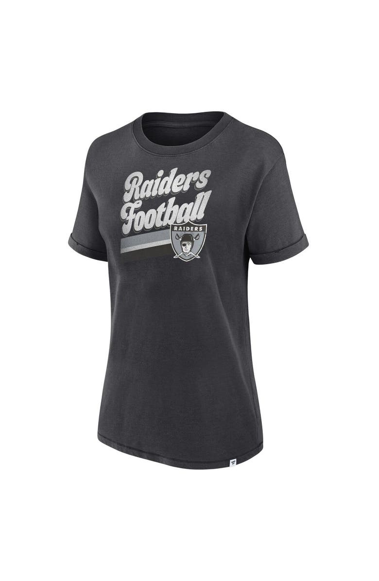 FANATICS Women's Fanatics Branded Charcoal Las Vegas Raiders Hit Snow Washed T-Shirt, Alternate, color, Charcoal