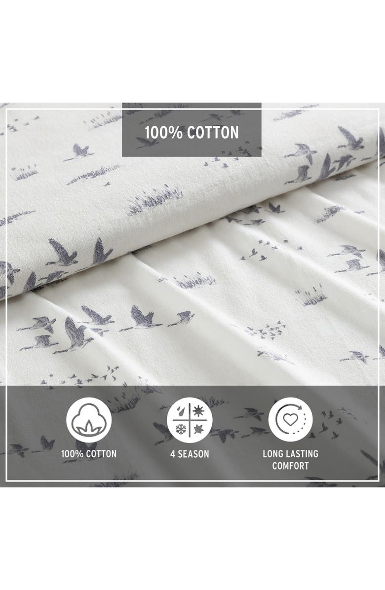 Eddie Bauer Geese Meadow Cotton Flannel Sheet Set, Alternate, color, Light Beige