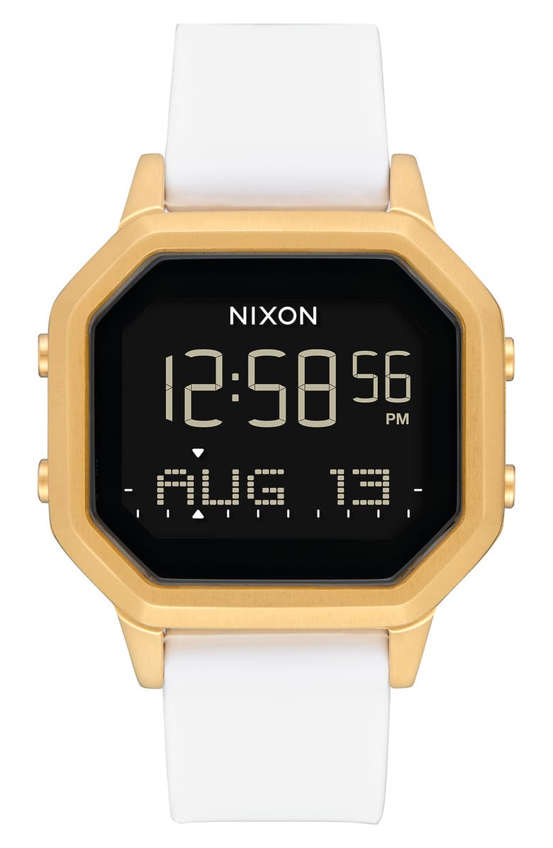 Nixon Siren Digital Watch, 36mm, Main, color, Gold / White