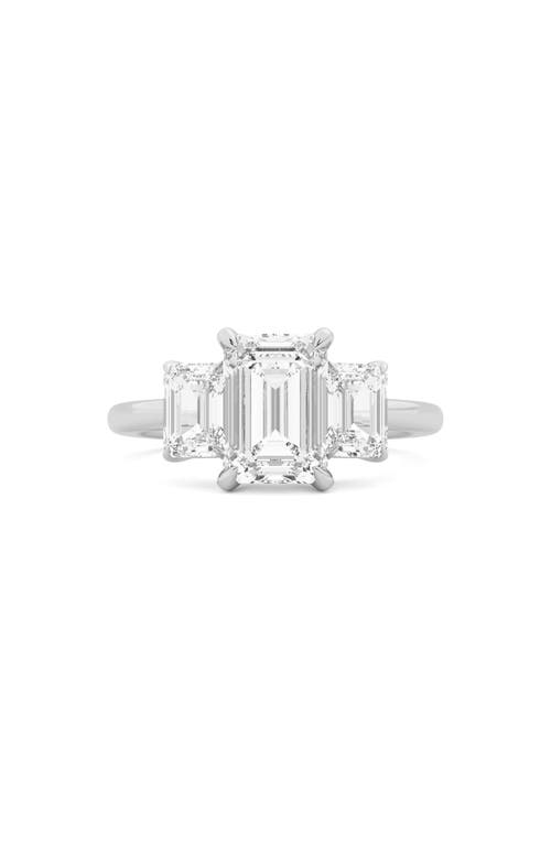 Everyday By Hautecarat Emerald-cut Lab Grown Diamond 3-stone Engagement Ring In 14k White Gold