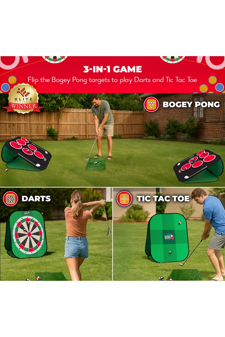 Bogey Pong | 3-in-1 Backyard Pong Golf Game Set, Alternate, color, Green
