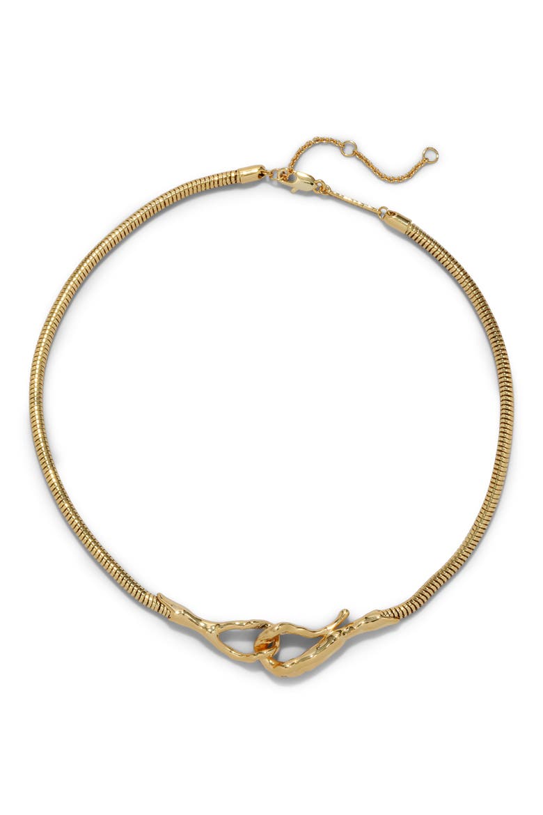 Molten Hook Choker Necklace, Main, color, GOLD