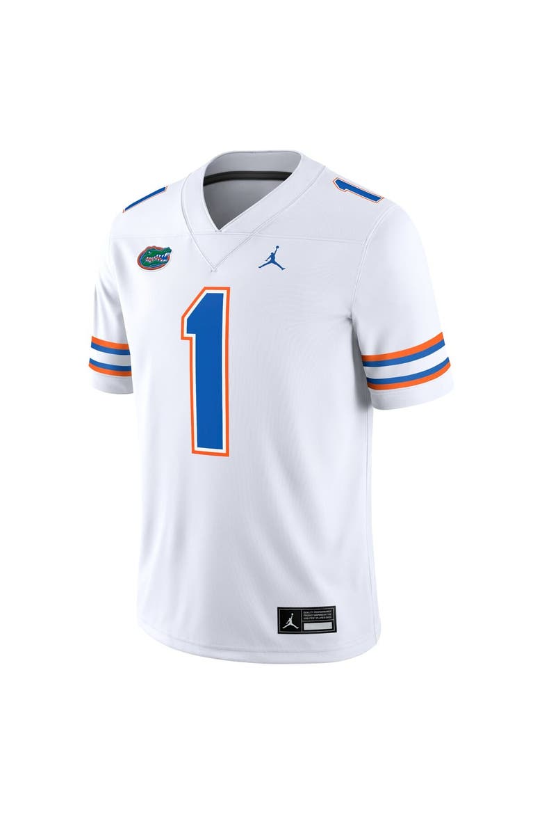Men's Jordan Brand #1 White Florida Gators Game Jersey, Alternate, color, White