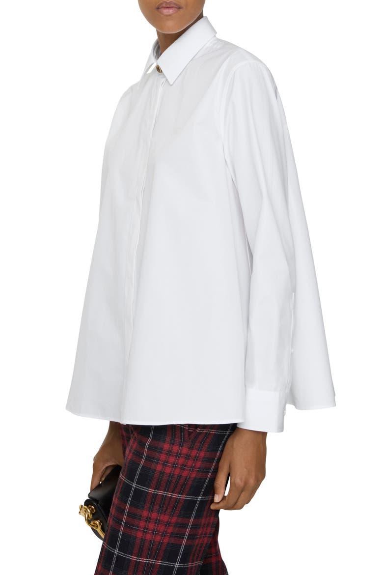 Heidi Cotton Poplin Button-Up Shirt, Main, color, OPTIC WHITE