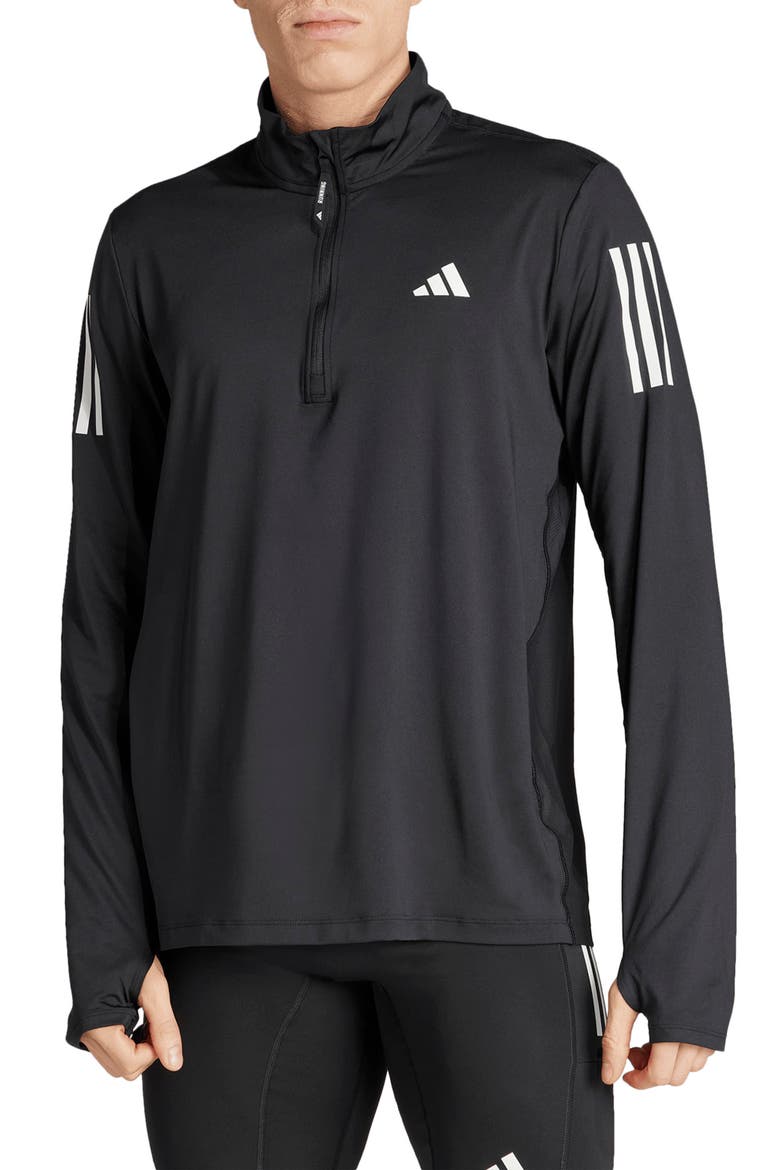 Own The Run AEROREADY Half-Zip Track Pullover, Main, color, BLACK