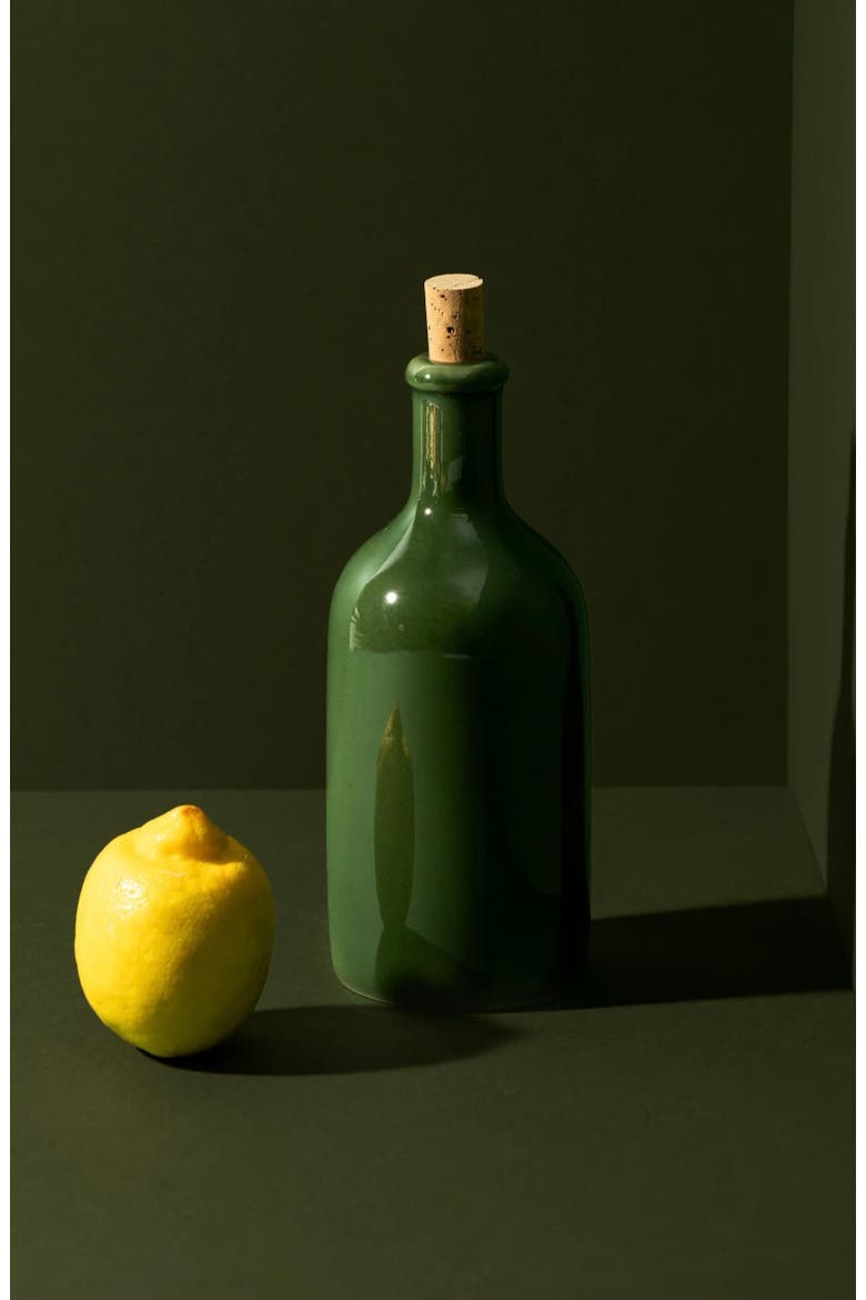 Stoneware Olive Oil Dispenser | Jazz 21 oz, Main, color, Green
