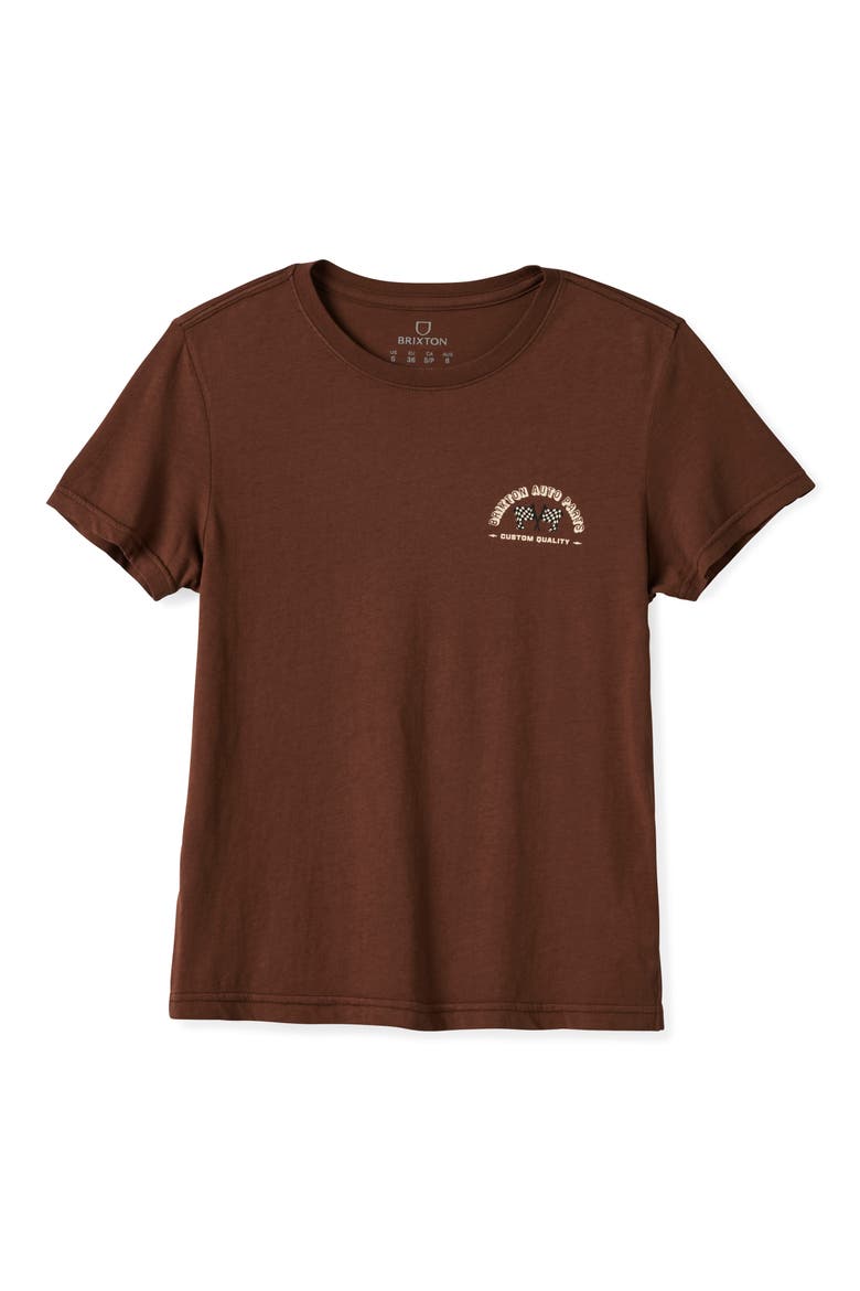Auto Parts Fitted Crewneck Graphic T-Shirt, Main, color, BROWN