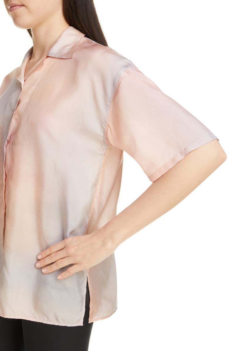 Acne Studios Sene Habutai Short Sleeve Silk Camp Shirt, Alternate, color, 