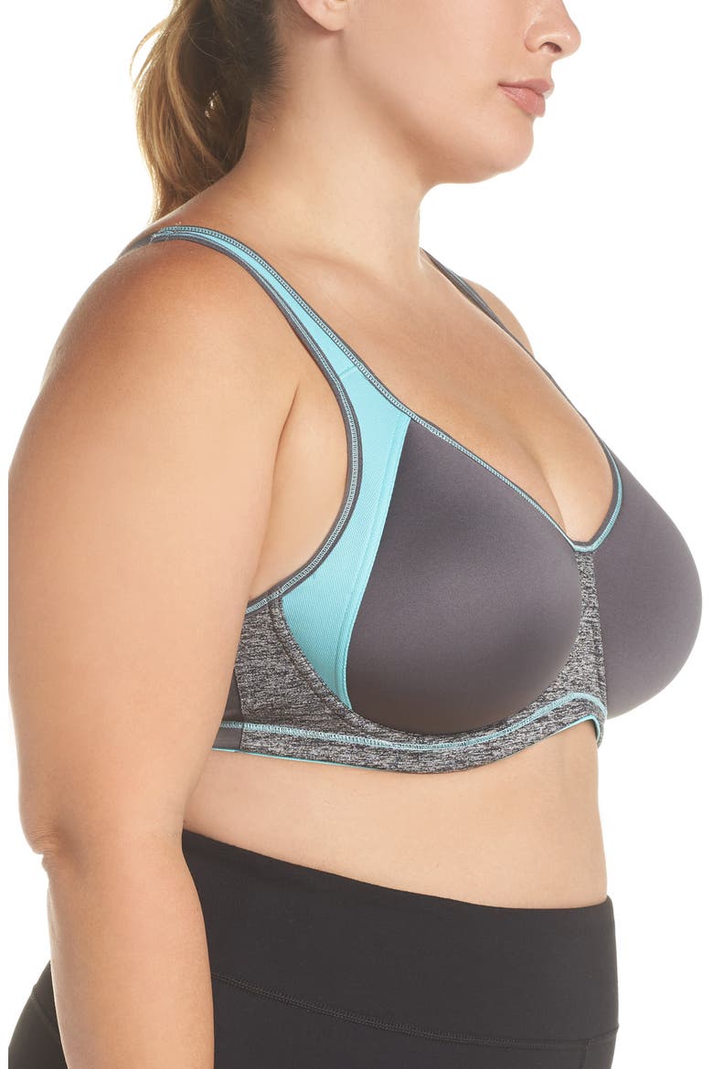 Sonic Underwire Sports Bra, Alternate, color, CARBON