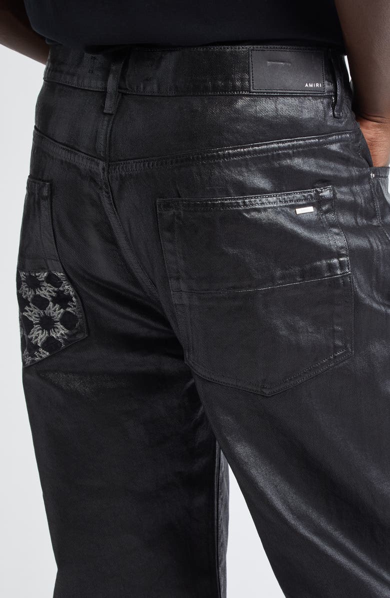 AMIRI MA Quad Coated Straight Leg Jeans, Alternate, color, Black Wax