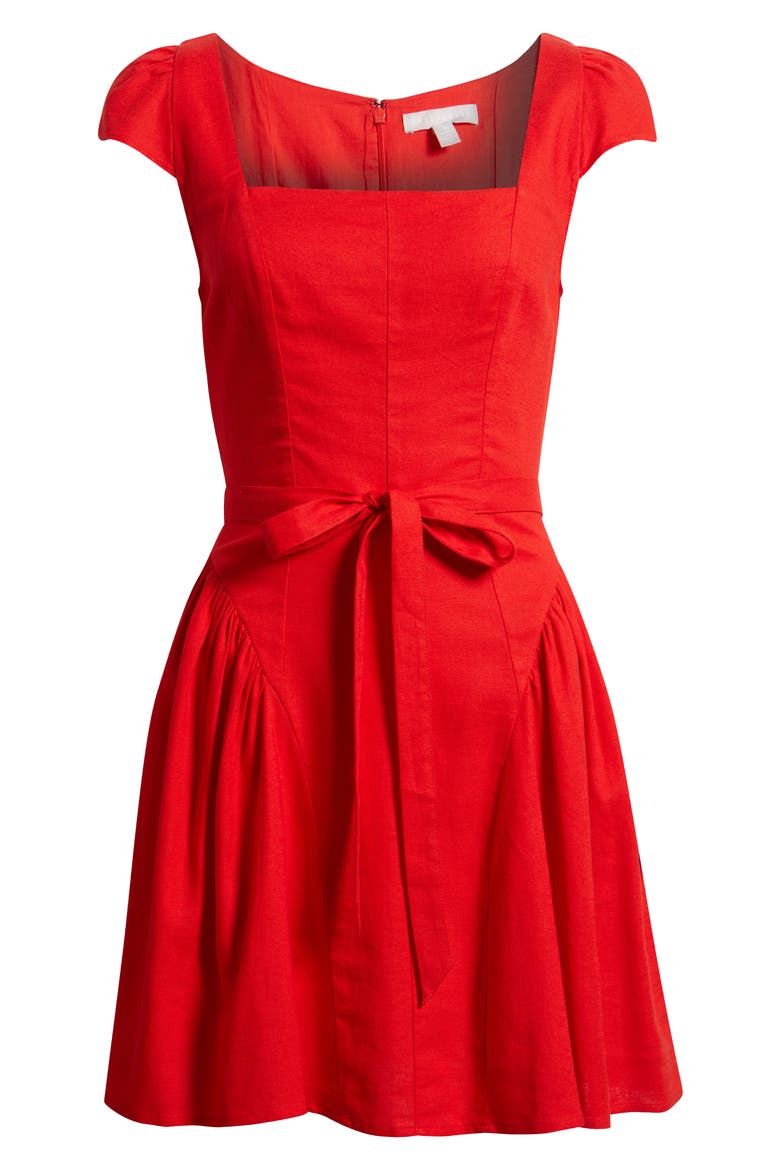 Fit & Flare Minidress, Alternate, color, RED BLOOM