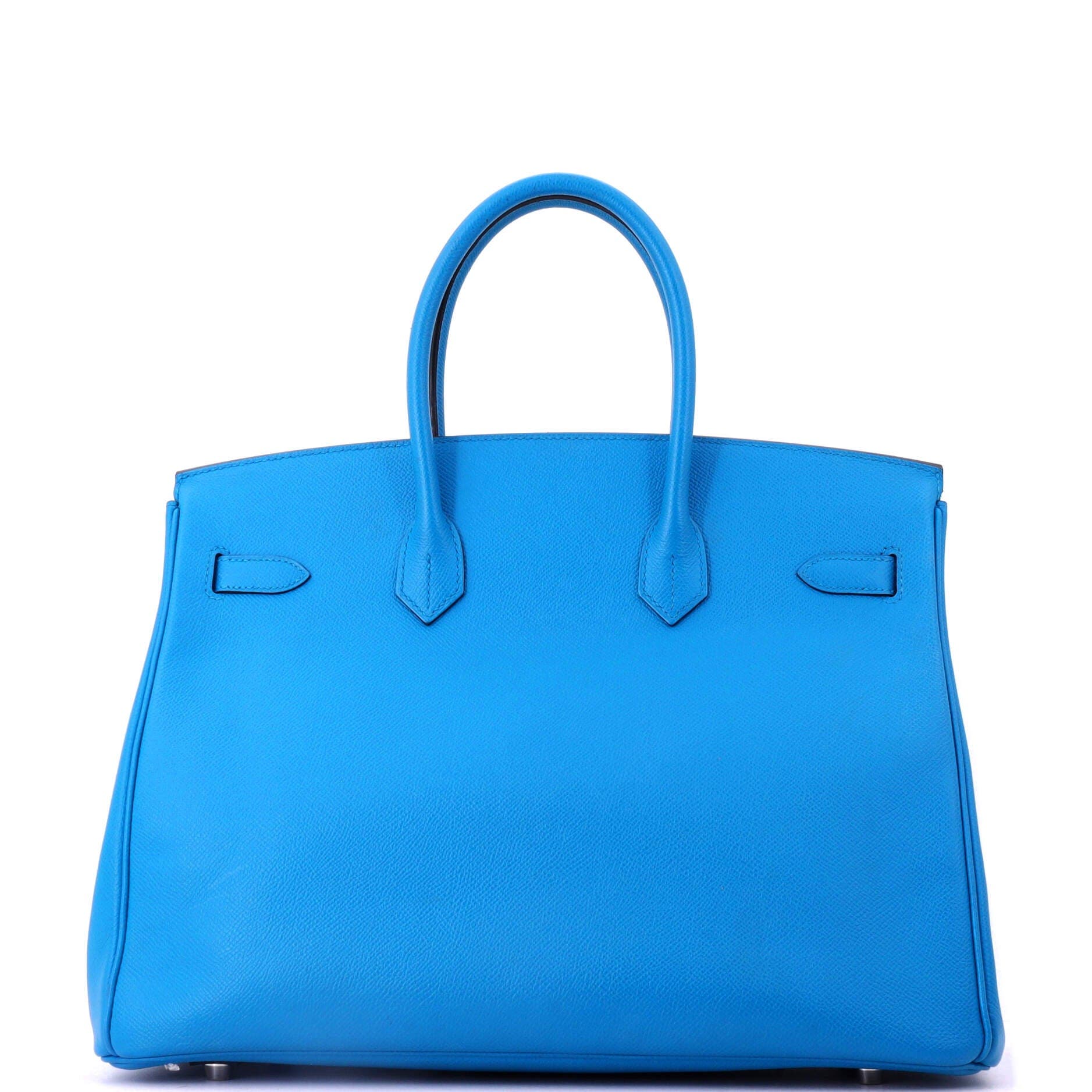 Pre-Owned Hermes Birkin Handbag Blue Epsom with Palladium Hardware 35, Alternate, color, Bleu Zanzibar