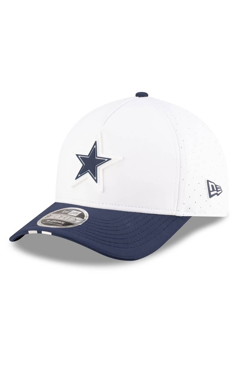 New Era Men's New Era White/Navy Dallas Cowboys 2025 NFL Training Camp A-Frame 9FORTY Adjustable Hat, Main, color, White