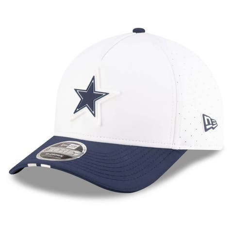 Men's New Era  White/Navy Dallas Cowboys 2025 NFL Training Camp A-Frame 9FORTY Adjustable Hat