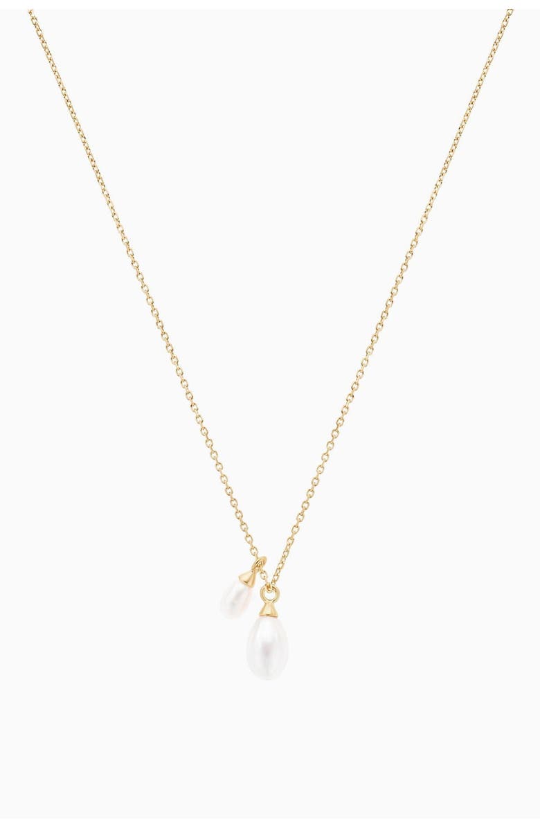 Bearfruit Jewelry Sterling Silver 18k Gold Plated Maisie Duo Cultured Pearl Pendant Necklace, Main, color, Gold