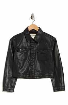 L'AGENCE Koda Coated Denim Crop Jacket