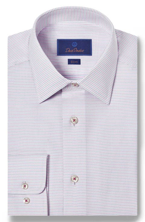Slim Fit Micro Dobby Dot Dress Shirt