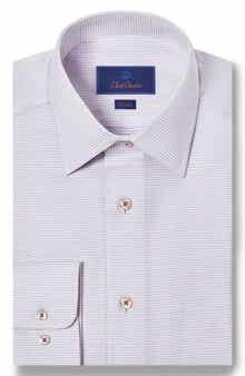 David Donahue Slim Fit Micro Dobby Dot Dress Shirt