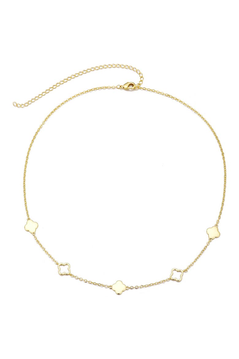 Clover Station Necklace, Alternate, color, GOLD
