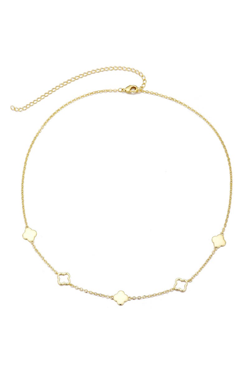 Adornia Clover Station Necklace, Alternate, color, Gold