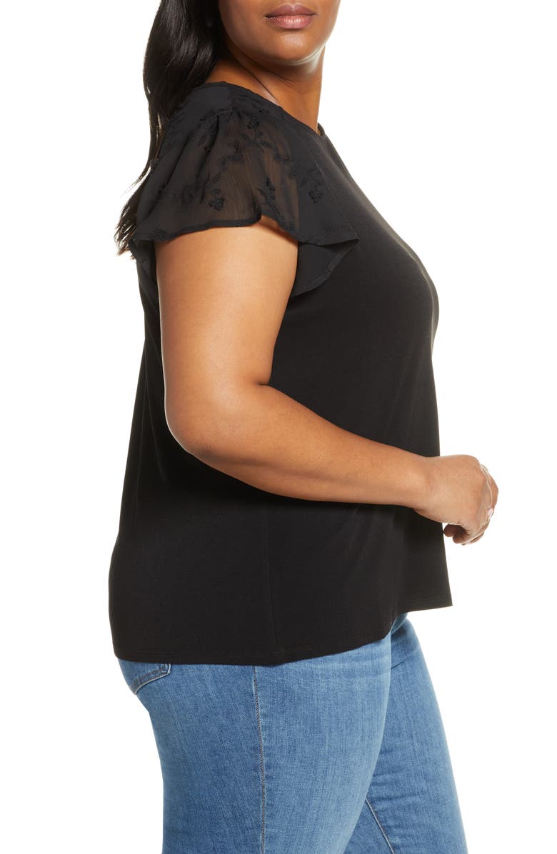 CeCe Flutter Sleeve Crepe Blouse, Alternate, color,