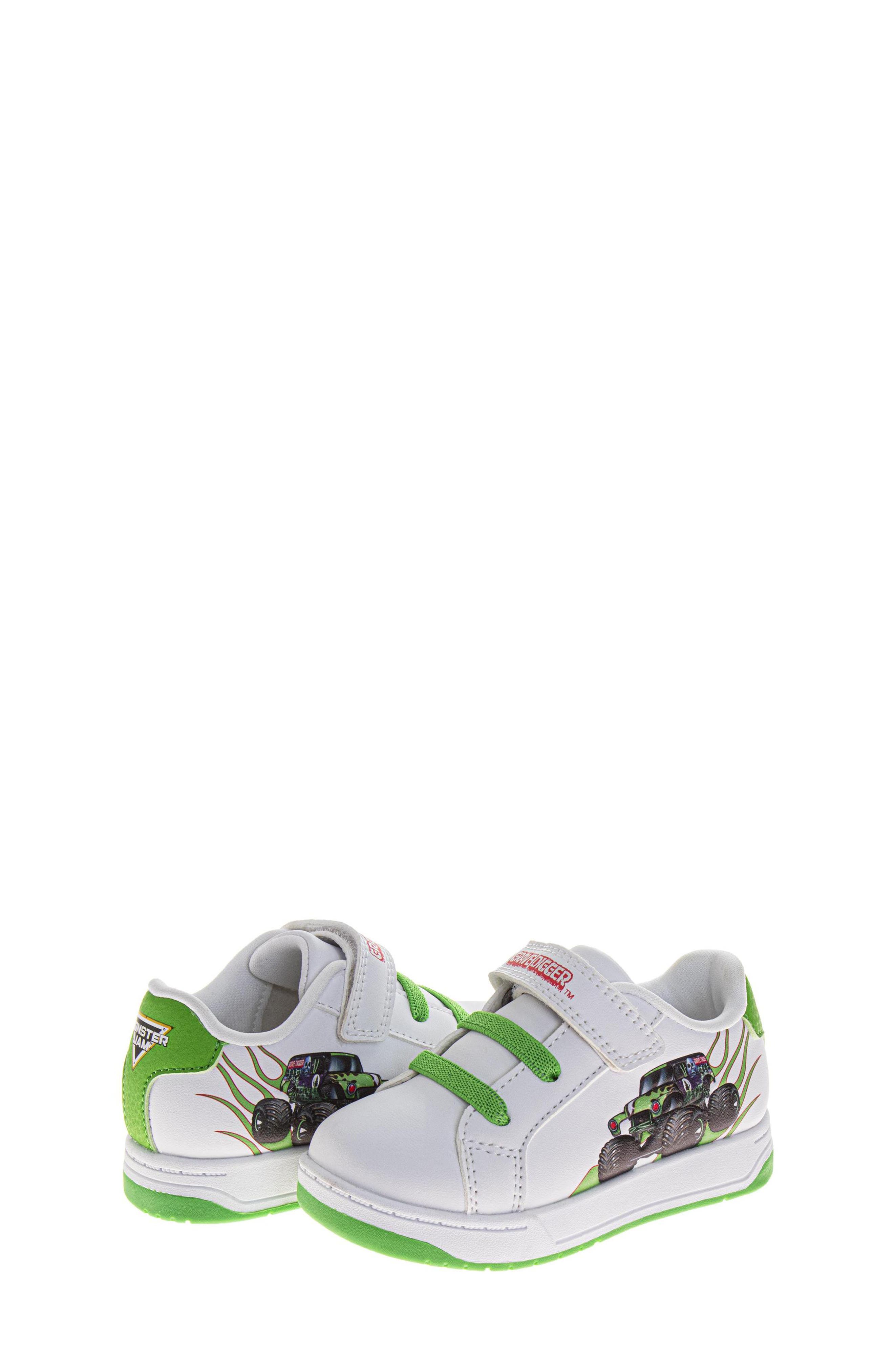 Kids' Monster Jam Grave Digger Sneaker, Alternate, color, WHITE GREEN