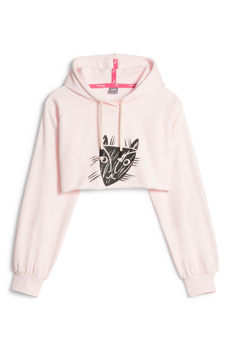 PUMA x Lemlem Crop Graphic Hoodie, Alternate, color, Frosty Pink