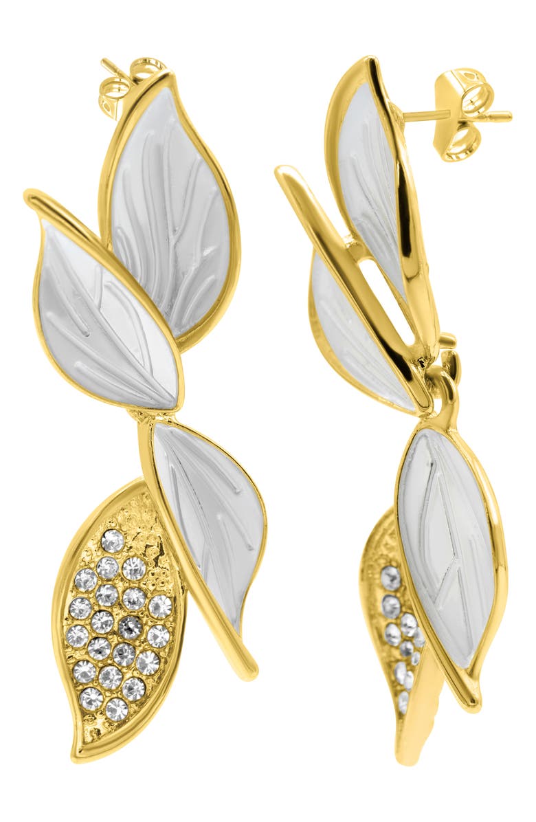 Adornia Crystal Two-Tone Leaf Earrings | Nordstromrack