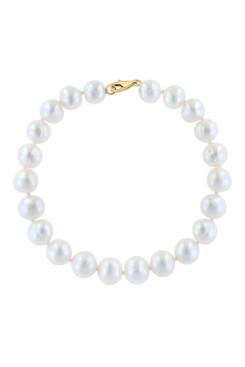 14K Yellow Gold 7–7.5mm Freshwater Pearl Stud Earrings, Bracelet & Necklace Set, Alternate, color, WHITE