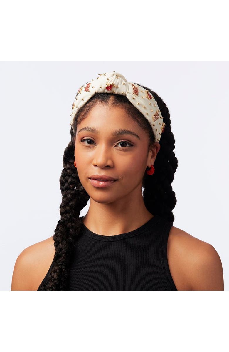 Lele Sadoughi NBA Miami Heat Embellished Headband, Alternate, color,