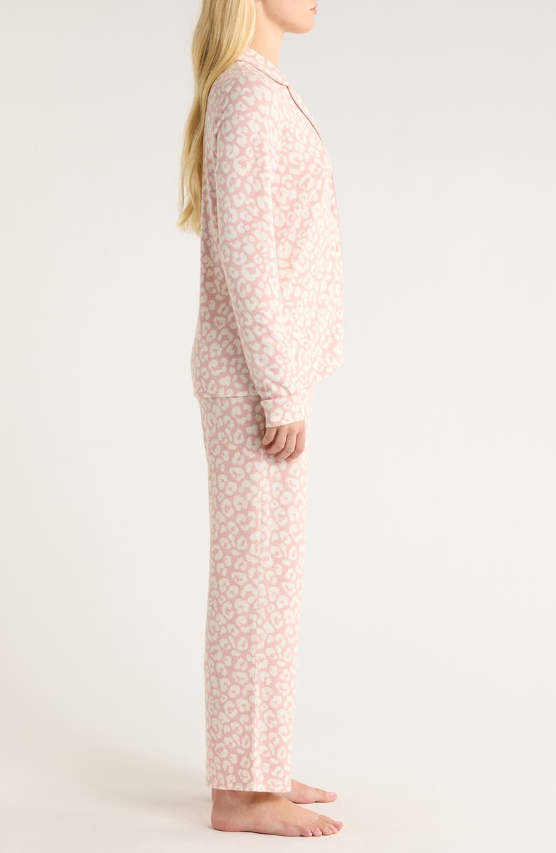 Nordstrom Brushed Hacci Pajamas, Alternate, color, Pink Leopard Spots