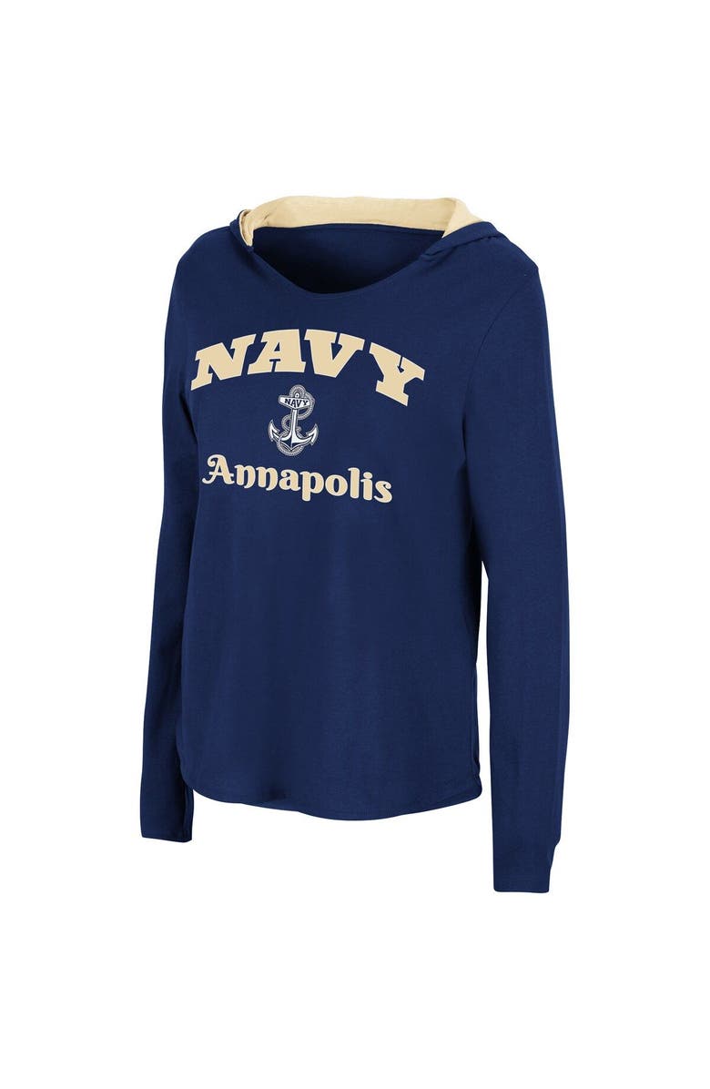 COLOSSEUM Women's Colosseum Navy Navy Midshipmen Catalina Hoodie Long Sleeve T-Shirt, Alternate, color, Navy
