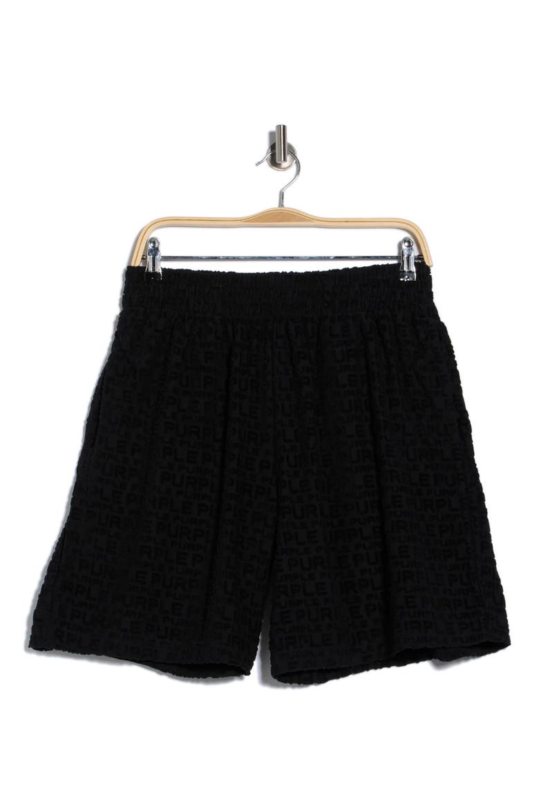 Terry Towel Pull-On Shorts, Alternate, color, BLACK