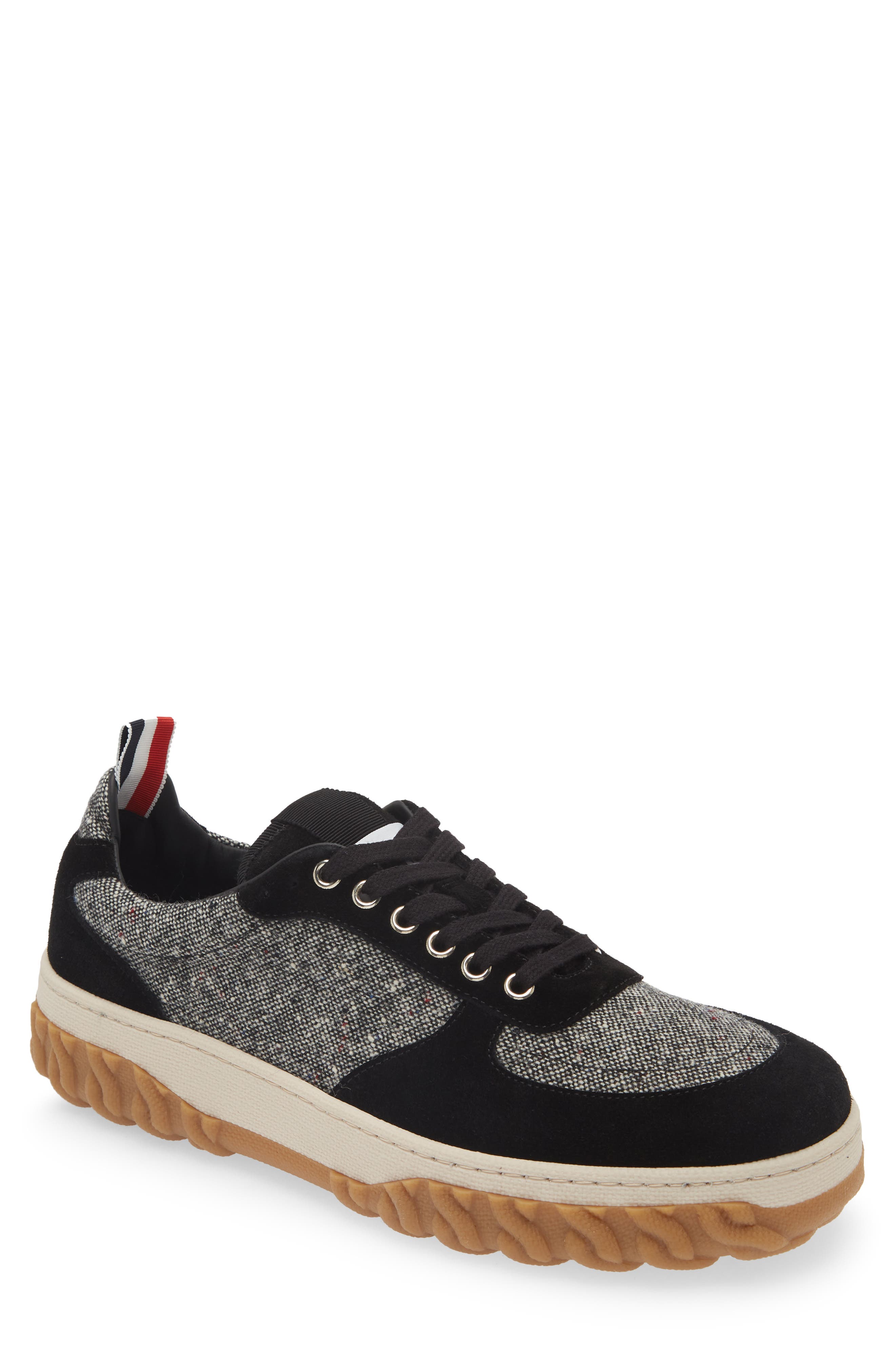 Thom Browne Letterman Sneaker, Main, color, Black/ White