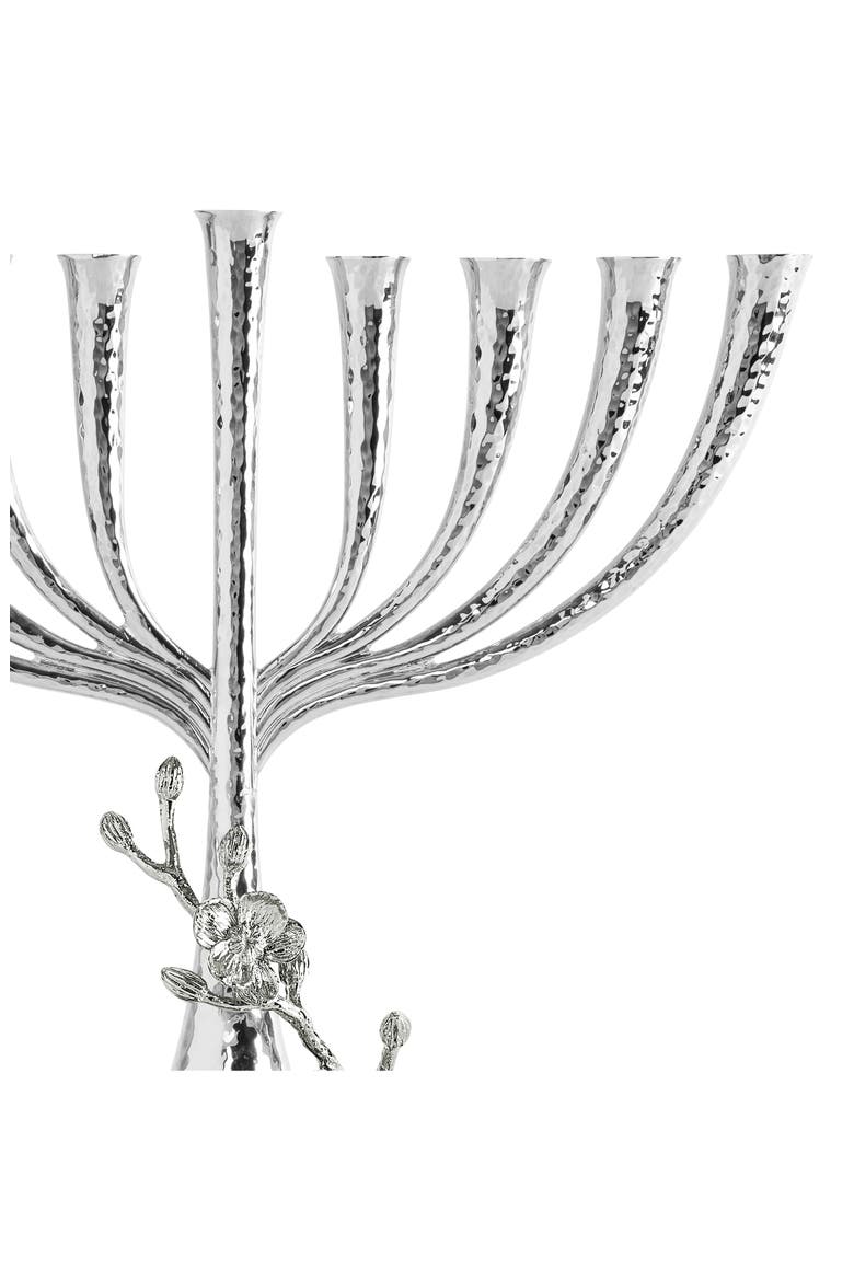 White Orchid Menorah, Alternate, color, SILVER